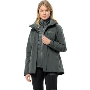Jack Wolfskin Jas Luntal 3 In 1 Groen - Waterdicht en Isolerend
