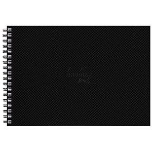 Rhodia 116146C Rhodia Touch Watercolor Book Spiraalalbum, dubbele spiraal, fijnkorrelig papier, 100% katoen, 300 g, 20 vellen, A4 liggend formaat, ideaal voor aquarel, zwart, 1 stuk