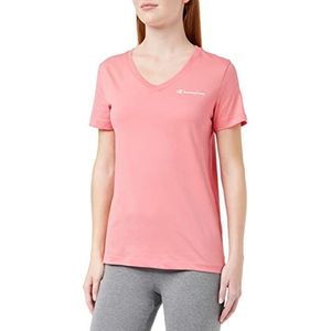 Champion American Classics Dames T-Shirt Korte Mouw V-hals, Pink Intenso