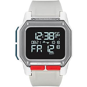 Nixon Digitaal herenhorloge met synthetische armband A1180-611-00, wit/grijs, riem, wit/grijs, riem