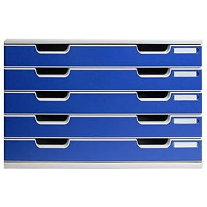 Exacompta - Ref. 322003D - MODULO A3 - Afgesloten ladekast voor A3+ documenten - Buitenafmetingen: diepte 35 x breedte 57,6 x hoogte 32 cm - Lichtgrijs/blauw