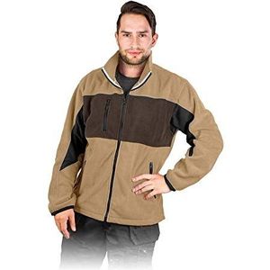 Leber & Hollman LH-FMN-P werkjas van fleece, lange mouwen, 290 g/m², 100% polyester, met ritssluiting, elastische biezen aan mouwen en zoom, beige/bruin/zwart