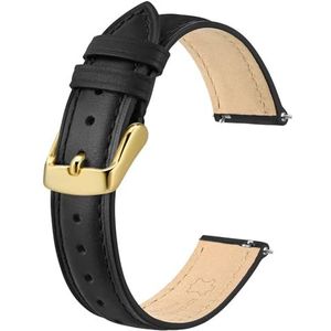 BISONSTRAP Stijlvolle leren horlogeband met snelsluiting, voor dames en heren, compatibel met horlogebandjes van 12 mm, 14 mm, 15 mm, 16 mm, 18 mm, Leer, Geen edelsteen