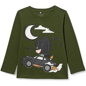 Bestseller A/S Nmmjavid Batman Ls Top Wab T-shirt met lange mouwen voor jongens, Groene Rifle