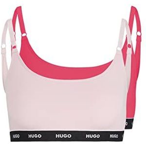 HUGO Bralette Twin Stripe Bralette voor dames (verpakking van 2), Open Pink692