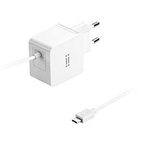 aiino Samsung Wall Charger USB Power Adapter 2A met geïntegreerde Micro USB-kabel voor Tablet wit