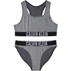 Calvin Klein Jeans Ensemble bikini brassière côtelé pour fille, PVH Black, 8-10 ans