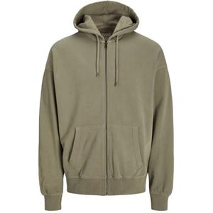 Jack & Jones Jjecharge Noos gewassen hoodie met ritssluiting, sweatjack voor heren, Donker beige