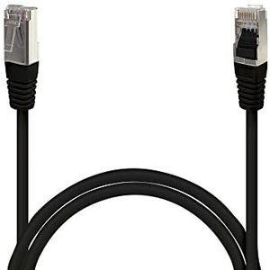Waytex 33510 netwerkkabel, RJ45, Cat6, afgeschermd, FTP, 1 m, zwart