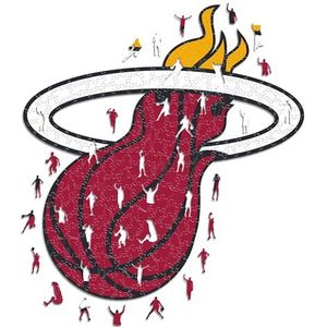 Iconic Puzzles - NBA houten puzzel, meerkleurig, S, 150 stukjes, MiamiHeat-S