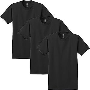GILDAN Heren T-shirts in verpakking van 3, zwart (verpakking van 3) M, zwart (3 stuks)