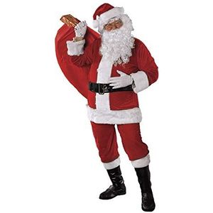 Rubies Kerstmankostuum voor volwassenen, compleet kostuum met baard, eenheidsmaat, officieel Rubies voor Kerstmis, feesten, feestjes
