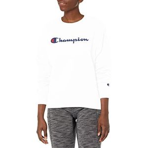 Champion Powerblend Relaxed Crew, zeefdrukscript Trainingspak voor dames, Champion wit script