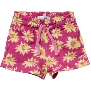 Replay Short pour fille confortable, multi-usages, Fuxia avec jaune marguerite 010), 36 mois, Fuxia With Daisy Yellow 010, 3 ans