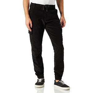 Urban Classics Cargojoggingbroek voor heren, corduroy, zwart.