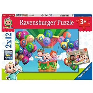 Ravensburger 05628 Kinderpuzzel - leren en spelen - 2 x 12 delen Cocomelon puzzel voor kinderen vanaf 3 jaar