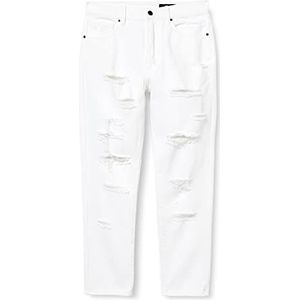 ARMANI EXCHANGE Denim, vijf zakken, gemiddelde taille, katoen, stijf, jeans voor dames, Wit.