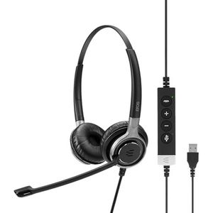 Sennheiser SC 665 USB binaural hoofdband zwart, grijs hoofdtelefoon - hoofdtelefoon (callcenter/kantoor, bioscoop, hoofdband, zwart, grijs, bekabeld, overdracht)