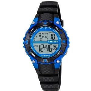 Calypso Unisex digitaal horloge met lcd-display, digitale wijzerplaat en kunststof riem, zwart, k5684/5/5, Lcd/zwart, riem, LCD/Zwart, riem