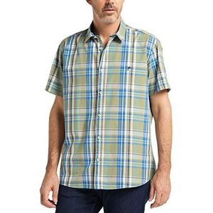 Pioneer T-shirt, geruit, casual, groen (Cypress 638), S heren