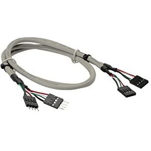 InLine 33440J interne verlengkabel met 2 stekkers 4-polig naar USB 2.0-aansluiting, 0,6 m, 1 pieza