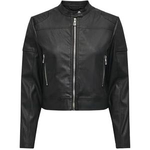 ONLY ONLAMIA CC OTW Veste de moto en cuir synthétique pour femme Noir Taille L, Noir, L