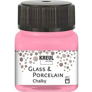Kreul 16635 - Glas en porselein Chalky Candy Rose 20 ml - zacht glas - matte verf op waterbasis - sneldrogend - deken