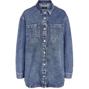 Noisy may Nmalva L/S Denim Shacket Az351mb Noos Damesjas (1 stuk), Blauw