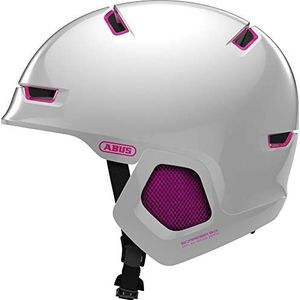 ABUS Stadthelm Scraper 3.0 ERA Robuuste fietshelm met oorbeschermers voor de winter voor dames en heren, wit/roze, maat M