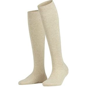 FALKE Softmerino lange damessokken, merinowol, katoen, grijs, zwart, meerdere kleuren, dun, elegant, warm, versterkt, ademend, zonder patroon, voor zomer en winter, 1 paar, beige (zand melange 4659)