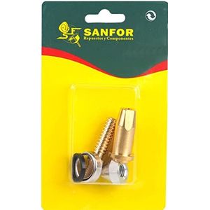 SANFOR Set kegel + spindel + korte moer voor printpan, aanpasbaar aan Magefesa, reserve voor snelkookpan, goud en zilver