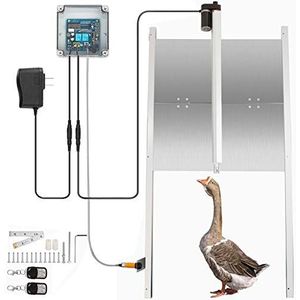 VEVOR Automatische deurset voor kippenhok, 66 W, automatische deur voor kippenhok, 52 x 96 cm, aluminium kippenhokdeur, roofbestendig, voor alle kippen/kippen/ganzenrassen