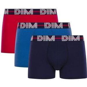 Dim Boxershorts voor heren, krachtige stijl, katoen, stretch, 3 stuks, Bessen Rood/Nachtblauw/Colbalt Blauw