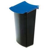 HAN 1843-14 MONDO afvalcontainer met deksel, elegant en praktisch, voor perfecte afvalscheiding, 3 liter, zwart/blauw