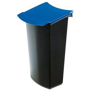 HAN 1843-14 MONDO afvalcontainer met deksel, elegant en praktisch, voor perfecte afvalscheiding, 3 liter, zwart/blauw