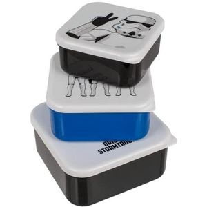 Out of the blue Ootb Stormtrooper Lunchbox met deksel voor echte Stormtrooper-fans, 3 stuks, 700 ml, 500 ml, 300 ml, BPA-vrij, 71/3294, wit
