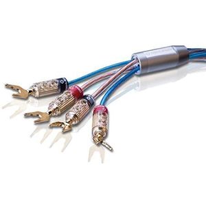 OEHLBACH Bi Tech 4.4 300 2 x 2,5/2 x 4,0 mm² tweeversterkte luidsprekerkabel zilver 2 x 2,5 x 4,0 mm² met kabelschoen - 2 x 3 m - blauw/koper