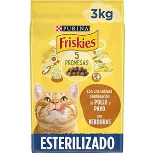 Purina Friskies gesteriliseerd kattenvoer voor volwassen katten, kalkoen en groenten, 4 x 3 kg
