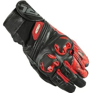 XRC Run 1/2 Gants de moto en cuir pour homme Noir/rouge Taille L
