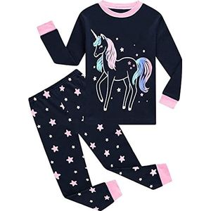 Little Hand Cartoon Print Pyjama Set Lange Mouwen Meisjes Pyjama Set Meisjes, Eenhoorn 3