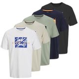Jjcolton Lot de 5 t-shirts à col rond, Sky Captain, S