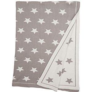 Happy Decor Kids - Little Stars babydeken van 100% natuurlijk katoen - grijs, wit - 90 x 120 cm