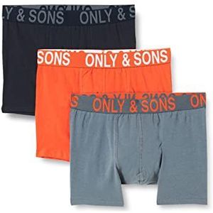 ONLY & SONS Boxer homme, Bleu marine/paquet : + koi+stormy Weather, L