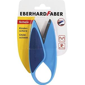 Eberhard Faber 579951 - Kids Mini schaar in blauw, van rechts- en linkshandigen, ideaal voor het servetten en knutselen met kleine kinderen