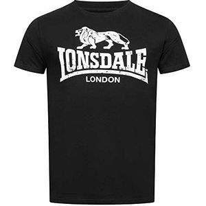 Lonsdale Silverhill T-shirt voor heren, regular fit, Zwart/Wit