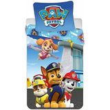 Paw Patrol Chase, Marcus en Ruben beddengoedset, 100% katoen, omkeerbaar dekbedovertrek 100 x 135 cm + kussensloop 40 x 60 cm