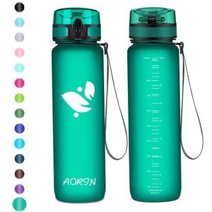 AORIN Drinkfles - 350 ml/500 ml/750 ml/1 l, waterfles BPA-vrij & Tritan lekvrije sportfles, volwassenen, drinkfles kinderen, fitness, hardlopen, yoga, fietsen, outdoor