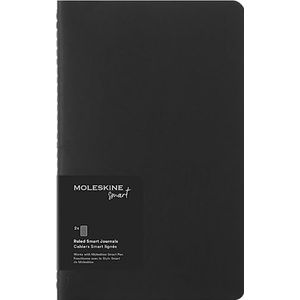 Moleskine Smart Journal notitieboek, groot, gerimpeld, zwart, zachte cover (5 x 8,25 cm)