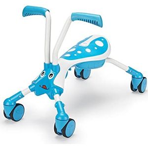 Scramblebug Tide Blue | eerste loopfiets voor kinderen van 1 tot 3 jaar | binnen en buiten | 4-wielige drager zonder pedalen opvouwbaar in 3 klikken | jongens en meisjes