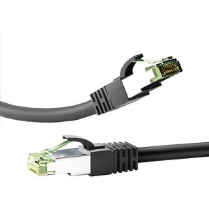 goobay CAT 8.1 patchkabel, S/FTP kabel (PiMF) zwart, 5 meter